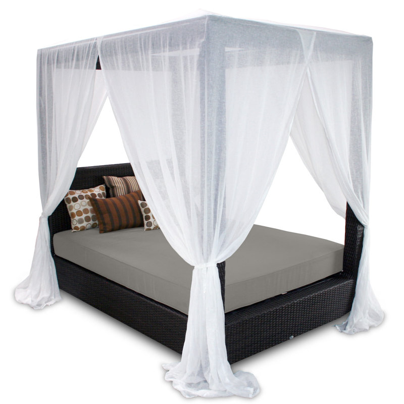Signature Queen Canopy Bed with Cushions AllModern